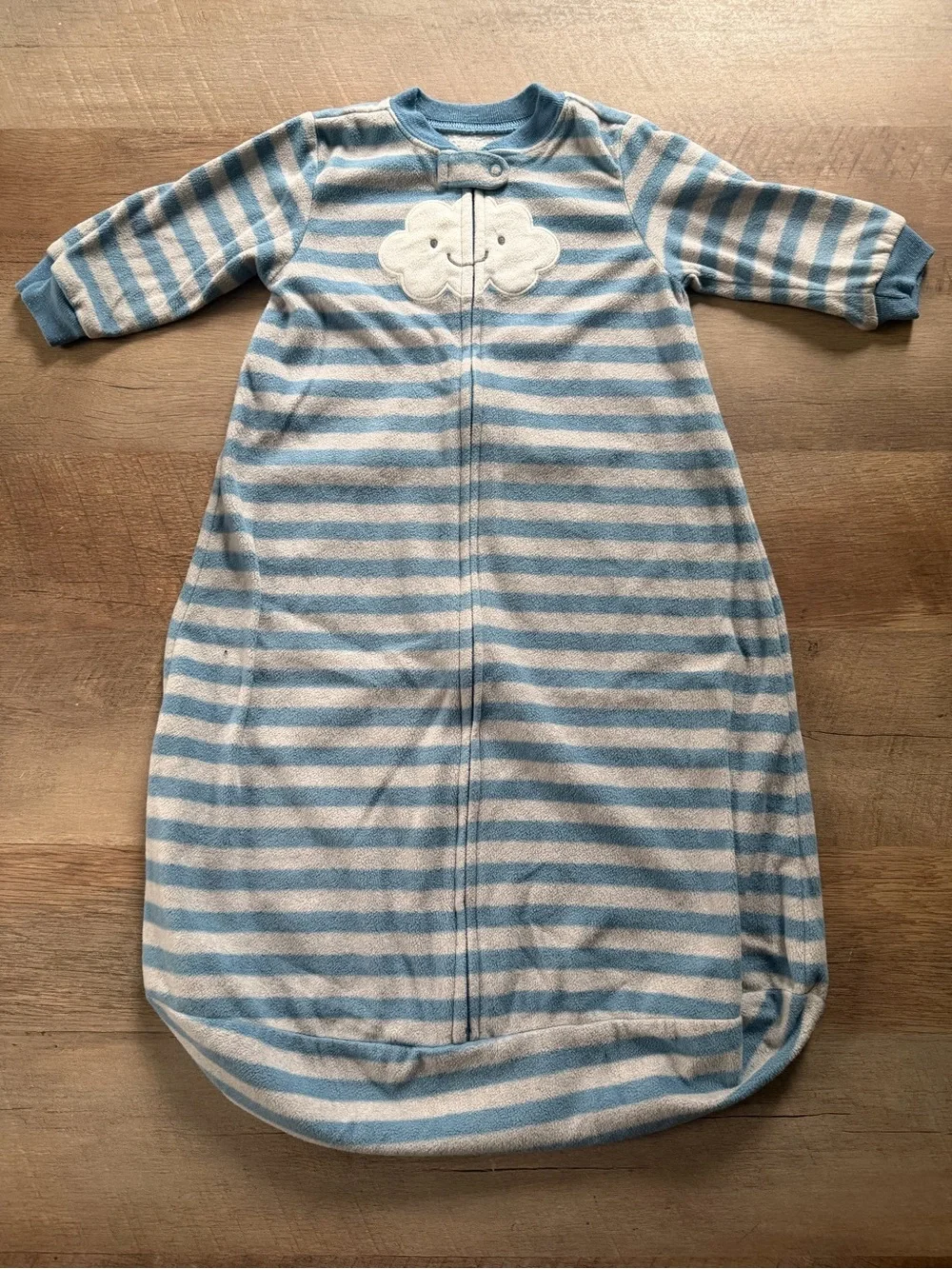 Carter's Baby Cloud Stripe Microfiber Fleece Sleep Bag | Med. 6-12 Months
